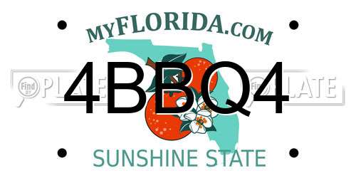 4BBQ4 Florida License Plate