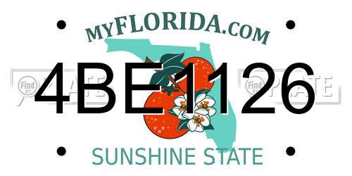 4BE1126 Florida License Plate