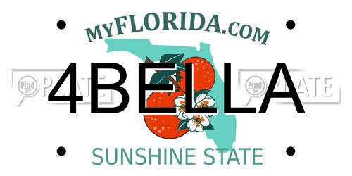 4BELLA Florida License Plate