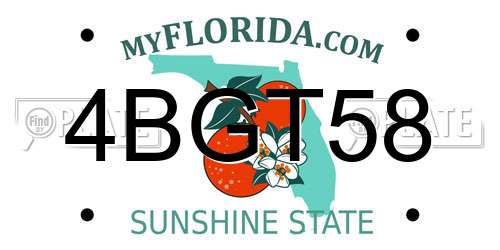 4BGT58 Florida License Plate
