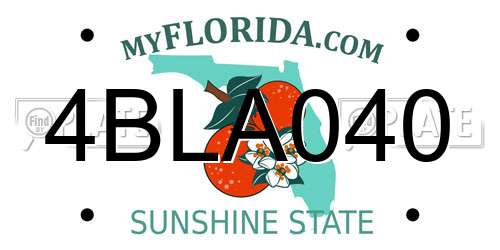 4BLA040 Florida License Plate