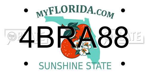 4BRA88 Florida License Plate
