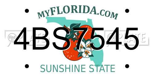 4BS7545 Florida License Plate