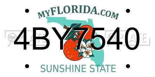 4BY7540 Florida License Plate