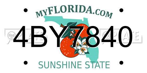 4BY7840 Florida License Plate
