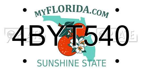 4BYT540 Florida License Plate