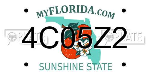 4C05Z2 Florida License Plate