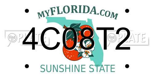 4C08T2 Florida License Plate