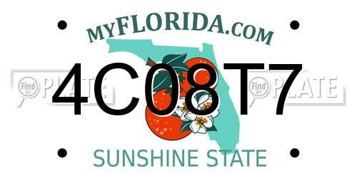 4C08T7 Florida License Plate