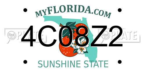 4C08Z2 Florida License Plate