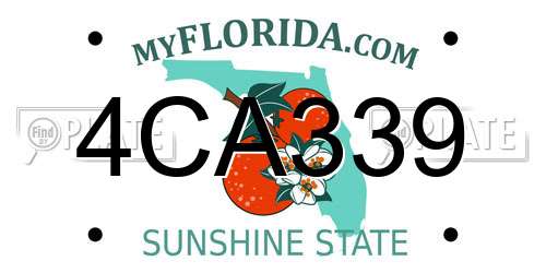 4CA339 Florida License Plate