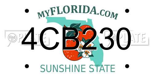 4CB230 Florida License Plate