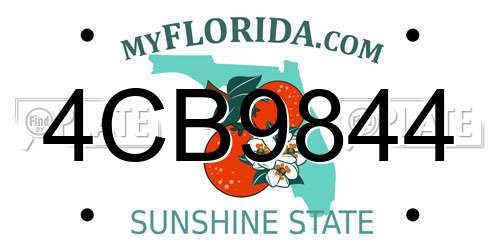 4CB9844 Florida License Plate