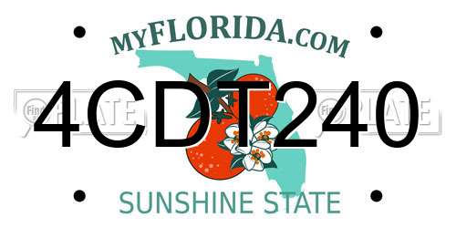 4CDT240 Florida License Plate