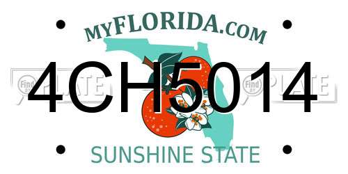 4CH5014 Florida License Plate