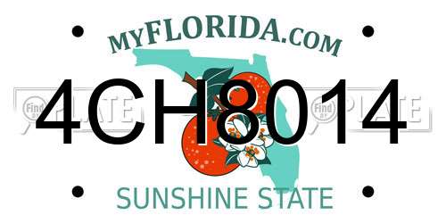 4CH8014 Florida License Plate