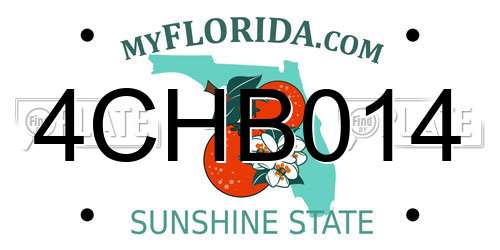 4CHB014 Florida License Plate