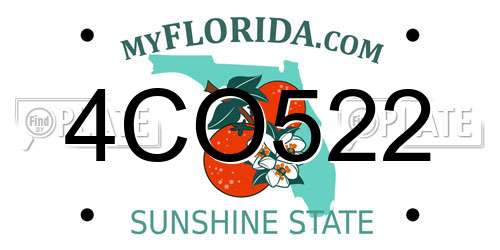 4CO522 Florida License Plate
