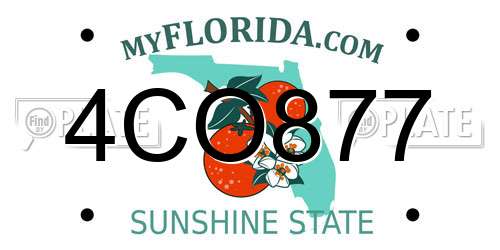4CO877 Florida License Plate