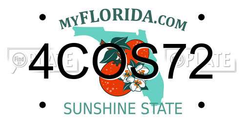 4COS72 Florida License Plate