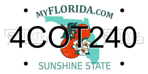 4COT240 Florida License Plate