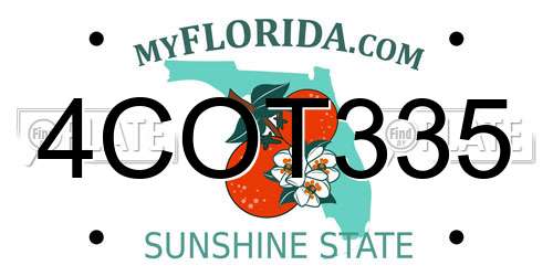 4COT335 Florida License Plate
