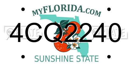 4CQ2240 Florida License Plate