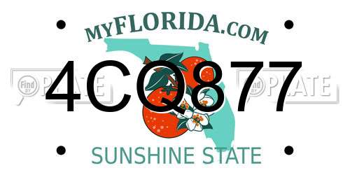 4CQ877 Florida License Plate