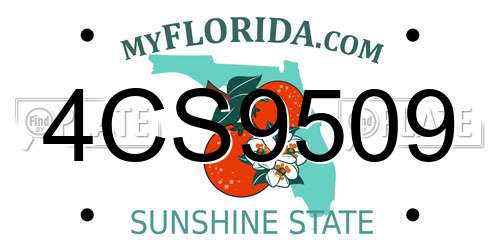 4CS9509 Florida License Plate