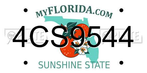 4CS9544 Florida License Plate