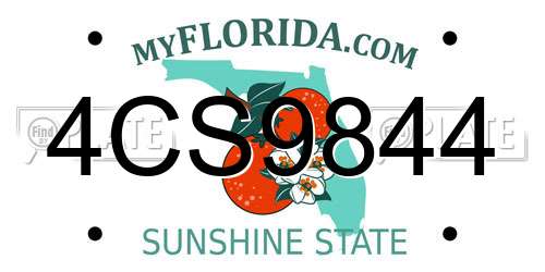 4CS9844 Florida License Plate
