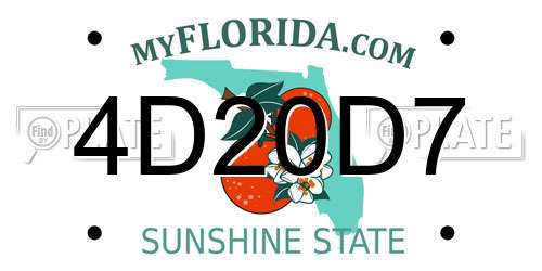 4D20D7 Florida License Plate