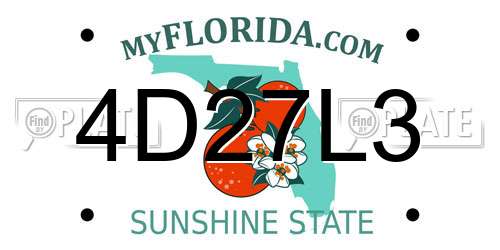 4D27L3 Florida License Plate