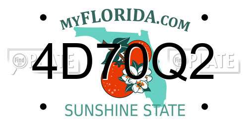 4D70Q2 Florida License Plate