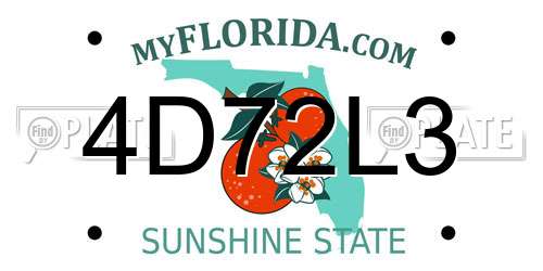 4D72L3 Florida License Plate