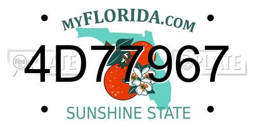 4D77967 Florida License Plate