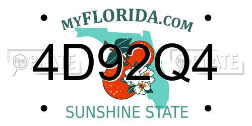 4D92Q4 Florida License Plate