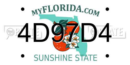 4D97D4 Florida License Plate