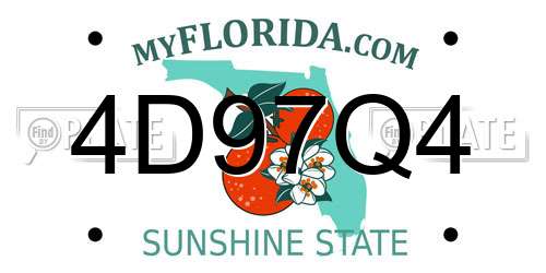 4D97Q4 Florida License Plate