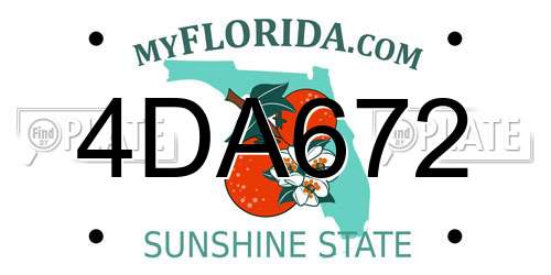 4DA672 Florida License Plate