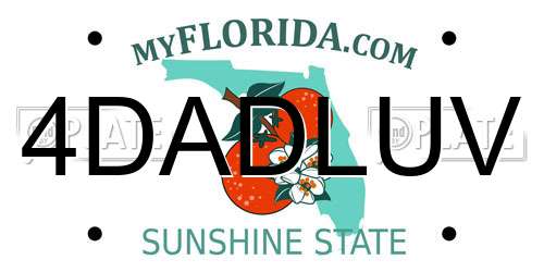 4DADLUV Florida License Plate