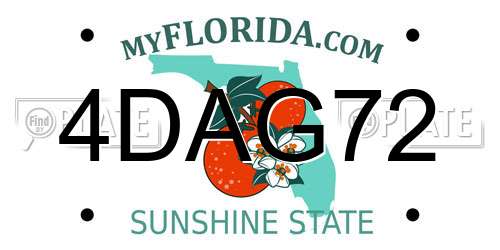 4DAG72 Florida License Plate