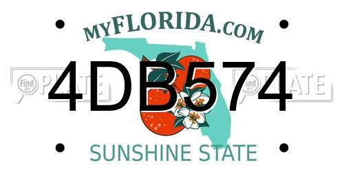 4DB574 Florida License Plate