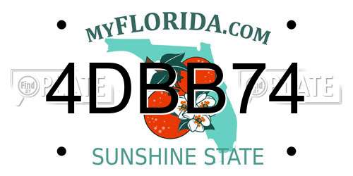 4DBB74 Florida License Plate