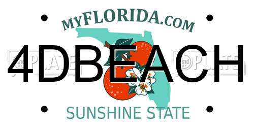 4DBEACH Florida License Plate