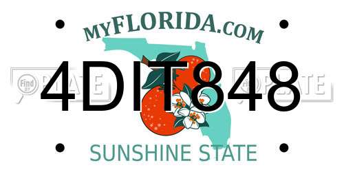 4DIT848 Florida License Plate