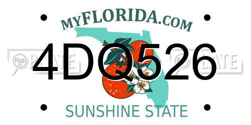 4DQ526 Florida License Plate