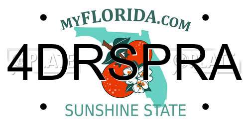 4DRSPRA Florida License Plate