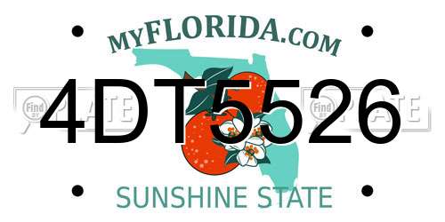 4DT5526 Florida License Plate