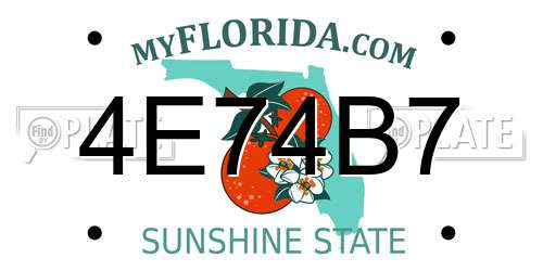4E74B7 Florida License Plate